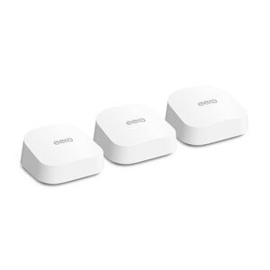 Eero 6+ Dual-Band AX3000 Wi-Fi Mesh Router Lot Of 3 R010001 White w/ 2 Adapters